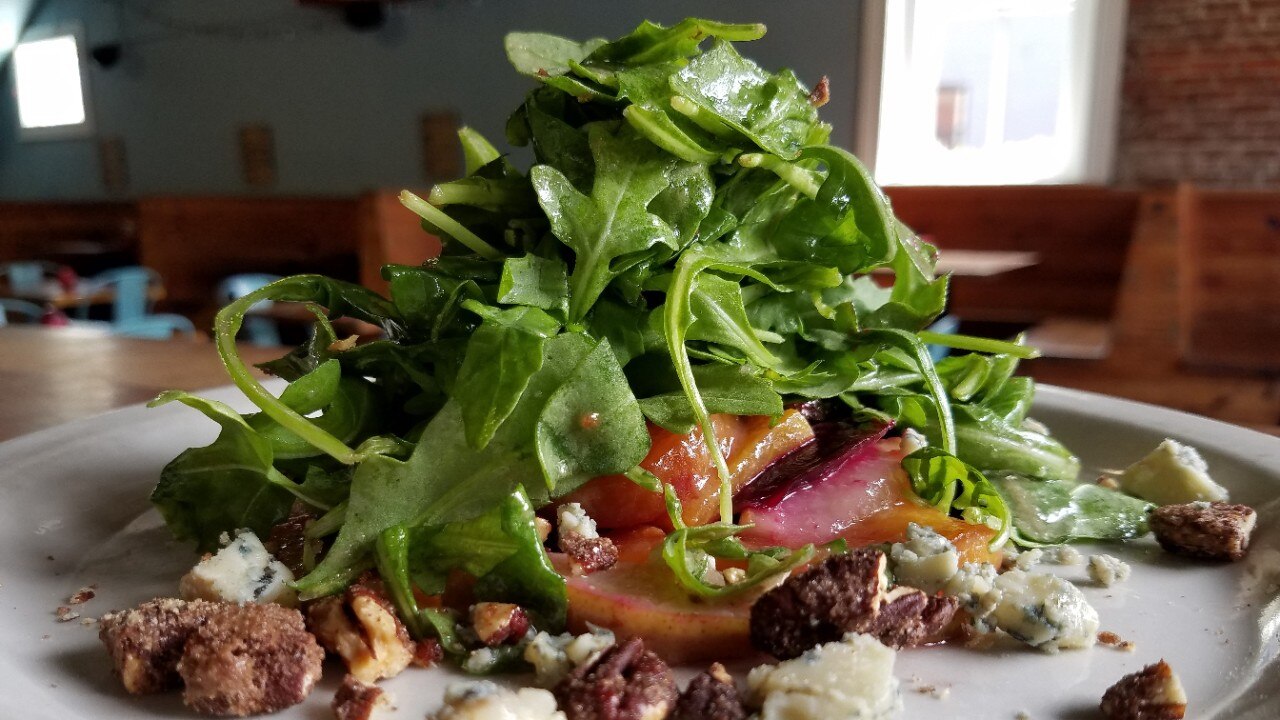 One of the delicious options at Silver Dollar: a candied nut and blue cheese salad.