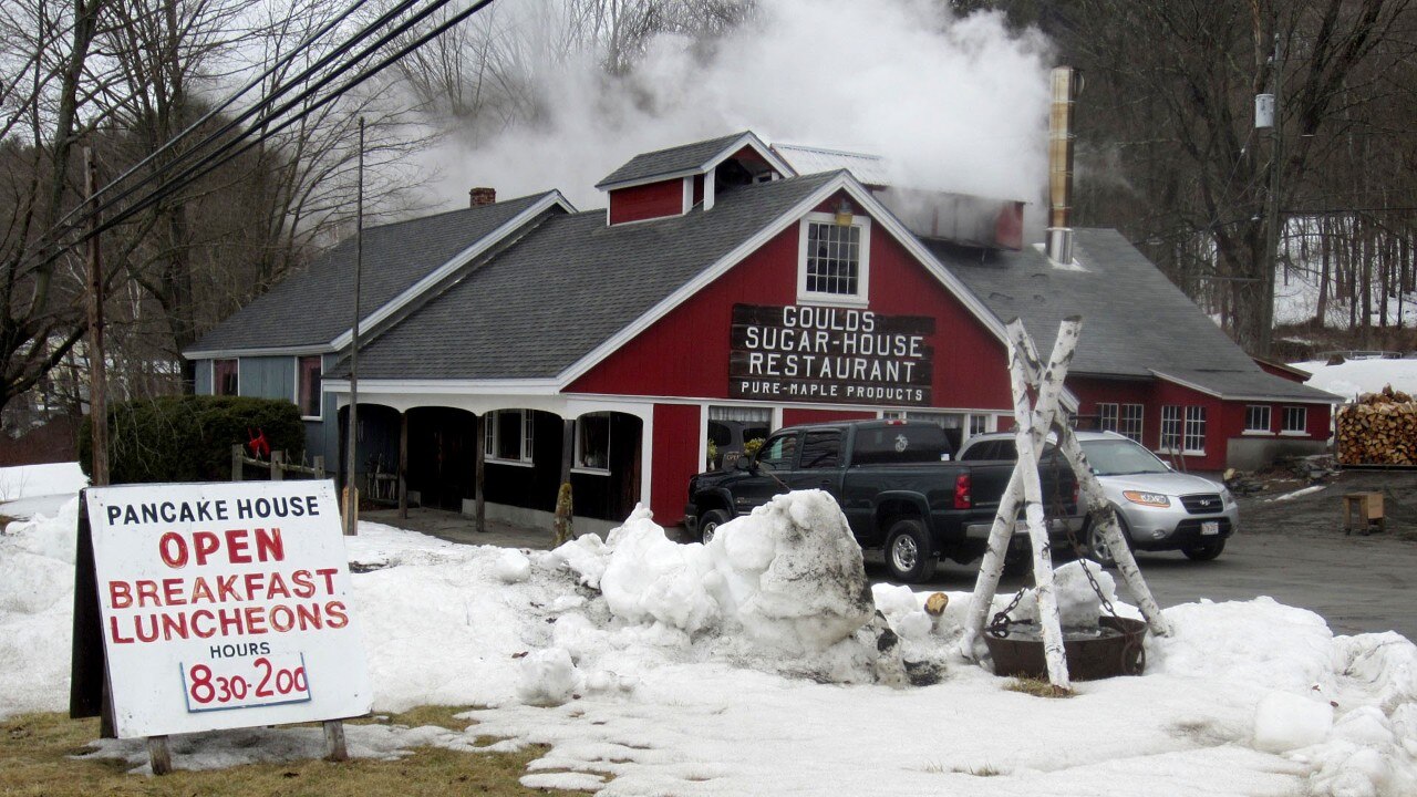 A warm sugar shack on a cold day. Photo by Anne Roderique-Jones